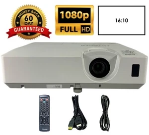 3LCD Projector 3000 Lumens Contrast Bright Color for Bar Full HD HDMI w/Remote - Picture 1 of 8