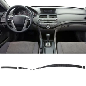 6Pcs For Honda Accord 2008-12 Carbon Fiber Interior Dashboard Cover Trim - Picture 1 of 12