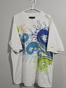 Vintage Y2K Coogi Men's 2XL Shirt AOP Lyprerazy Ocean Wave Design Embroidered - Picture 1 of 12