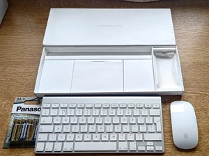 Apple A1314 Wireless Keyboard A1296 Mouse Set, UK Layout, Boxed, Complete, VGC - Picture 1 of 11