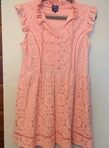 Disney's Beauty And The Beast  Lined Dress Youth Large Peachy Pink - Picture 1 of 12