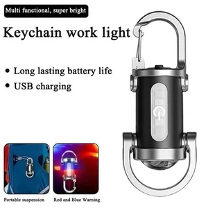 Mini Llavero Linterna USB Impermeable Luz Súper Brillante Con Gancho Exterior - Imagen 1 de 12
