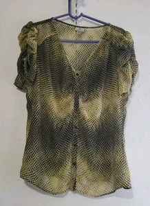 Worthington Damen Gr. XL Bluse Polyester durchsichtig - Bild 1 von 8