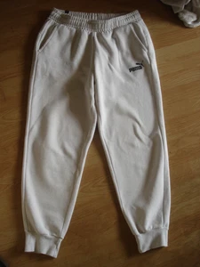 PUMA WHITE COTTON/ELASTANE POCKETS ELASTIC LOGO PULL ON UK LARGE 32IN WAIST - Picture 1 of 14