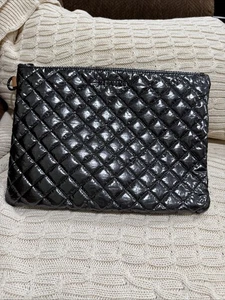 MZ Wallace Gray Quilted Laptop Sleeve Bag Metro Organizer 12.5 X 9.5 - Photo 1/9
