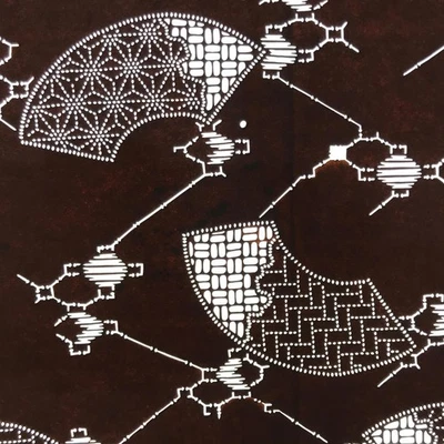 Antigua plantilla kimono de papel japonés Ise Katagami ventiladores Asanoha Higaki A714 Foto 1 de 4