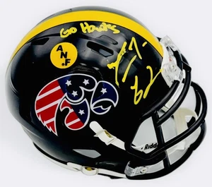 MARVIN MCNUTT SIGNED IOWA HAWKEYES ANF STARS & STRIPES MINI HELMET BAS HOLO K67 - Picture 1 of 2
