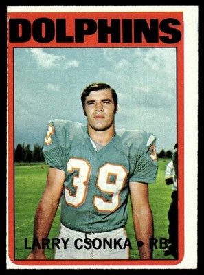 1972 TOPPS LARRY CSONKA B MIAMI DOLPHINS #140 - Image 1 of 2