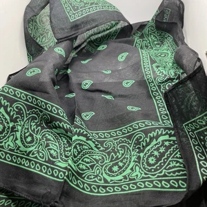 8 Pack Green and Black Paisley Bandana Head Scarf Face Mask 100% Cotton Neck - Picture 1 of 4