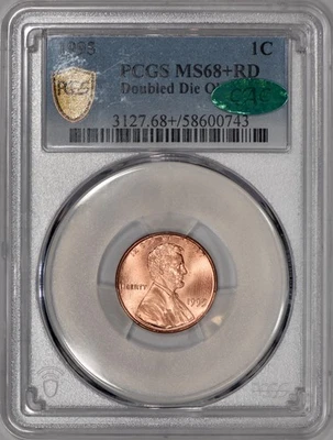 1995 Double Die Obverse Lincoln Cent PCGS MS68+ CAC - Image 1 of 4