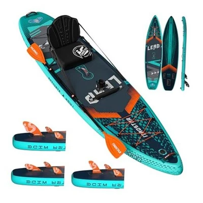 Lead 11‘ x 33" / 12’×35" Inflatable Stand Up Paddle L01CP-Black & Turquoise - Image 1 of 4