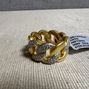 Freida Rothman Pave Chain Link Ring Sz 8 NWT - Picture 1 of 7