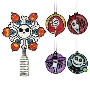 Nightmare Before Christmas Hallmark Mini Ornaments Tree Topper Lock Shock Barrel - Picture 1 of 1