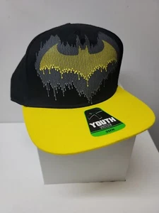 Youth Batman Logo Black Snapback Hat Cap DC Comics OSFM ~New~ - Picture 1 of 5