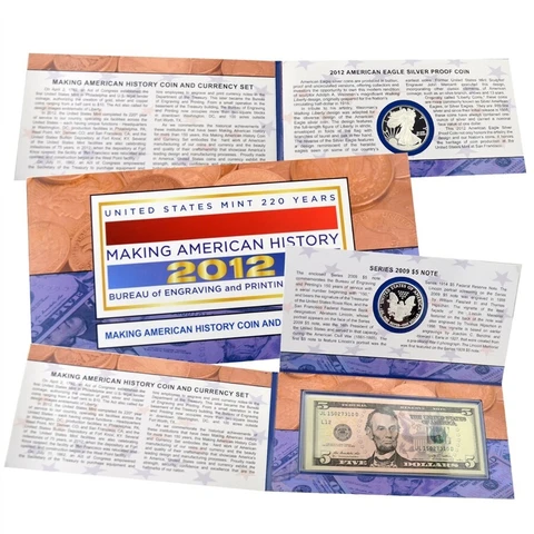 2012 US Mint 220 Years Making American History Coin & Currency Set w/ OGP Sealed Cover