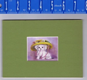 Cachorro de desfile en sombrero, impresión artística en miniatura - mate 5X7 - Imagen 1 de 1