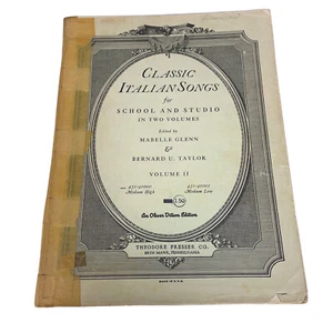 Classic Italian Songs Mabelle Glenn Volume 2 Medium High Voice 431-41000 School - Picture 1 of 6