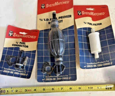 3/8" Gas Fuel Connector 174940 Primer Bulb 176444 Filter 398319 OMC Johnson Boat - Image 1 of 4