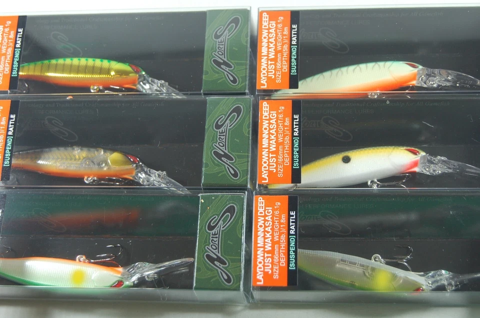 Nories Laydown Minnow Deep Just Wakasagi 66mm Wobbler Barsch Suspender  - Bild 1 von 1