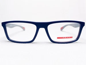 NEW Prada VPS02F TFY-1O1 Mens Eyeglasses Frames Blue Rubber Rectangle 54/16~135 - Picture 1 of 6
