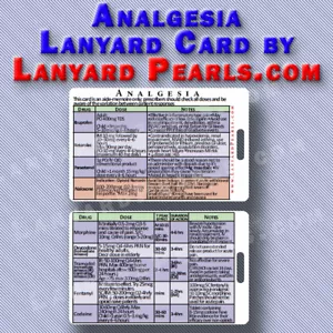 analgesia / alivio del dolor - médico + enfermería cordón tarjeta de referencia - Imagen 1 de 3
