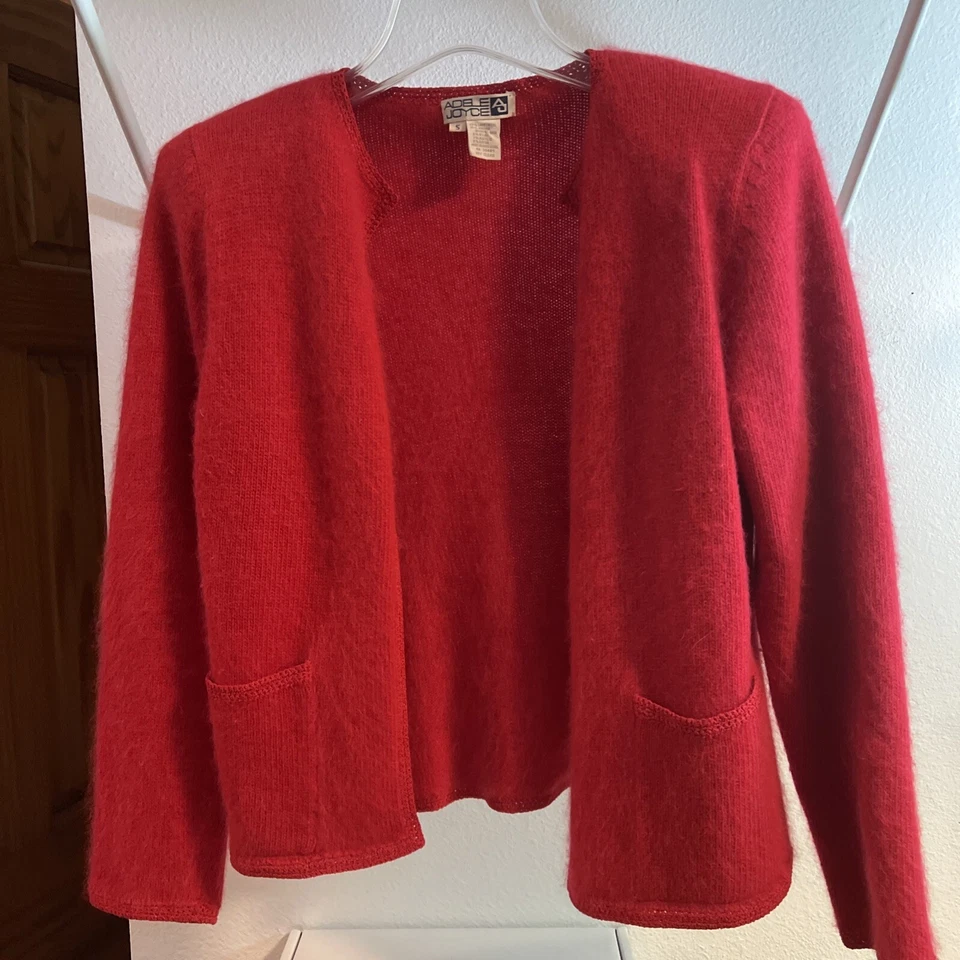 Cárdigan Adele Joyce Mujer Lana de Cordero, Angora Pelo de Conejo Rojo Talla S Foto 1 de 4