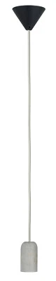  Paulmann Pendel E27 2m Stoffkabel grau Fassung Beton Baldachin Schwarz - Bild 1 von 2