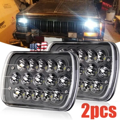 Faro LED para Jeep Cherokee XJ 1984-2001 Wrangler YJ 1986-1995 5x7" 7x6 Foto 1 de 4