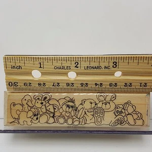 Stuffed Animals Wood Mounted Rubber Stamp It's a Quorum Mostly 340S4 Border - Picture 1 of 6