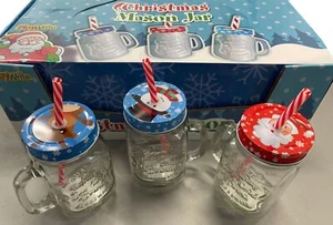 Christmas Glass Mason Drinking Jar - Picture 1 of 5