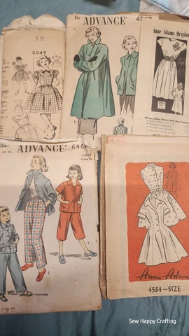 Vintage Lot Of 5 Size 12 B 30  Unused Unprinted Sewing Patterns Anne Adams Advan Cover