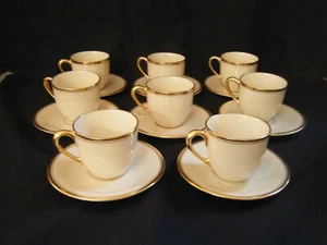 Lenox #86 EMITASSE TASSEN & UNTERTASSEN Goldband (8er Set) REDUZIERT - Bild 1 von 9