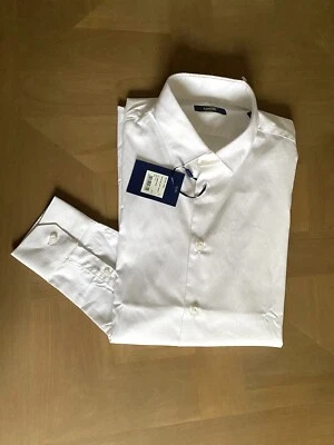 Cavalli класса мужчин длинным рукавом платье спортивная рубашка размер 17,5 ЕС 44 тонкий белый - Изображение 1 из 4