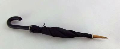 Casa Delle Bambole Gentlemans Ombrello Miniatura Sala Accessorio Fatto a Mano - Immagine 1 di 4