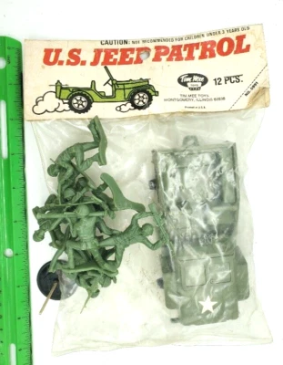 Vintage US Army Jeep Patrol 12 pcs. #0991, TIM-MEE TOYS, USA, NOS 1960s - Image 1 of 4