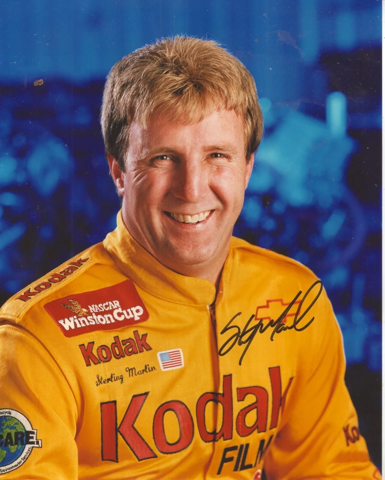 纯银马林亲笔签名柯达赛车8x10彩色照片 — 第 1/1 张图片