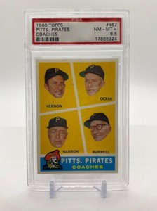 Pittsburgh Pirates Coaches 1960 Topps Mickey Vernon / Frank Oceak / Sam Narro...