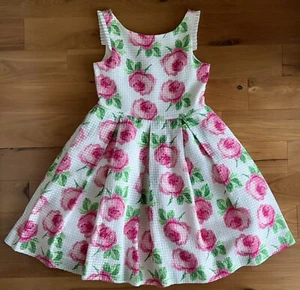 Janie And Jack Girls Occasions Princess Flower Roses Dress, 7 US, White and Pink - Picture 1 of 12