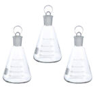 3pcs 250ml Glass Erlenmeyer Flask Set for Lab Experiment