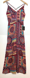 Lulus Bohemian Maxi Dress Womens Small Sleeveless Boho Coral Mixed Print - Bild 1 von 6