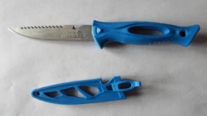 Sea Striker Fish Cleaning Knife, Blue, Fixed, with Sheath - Picture 1 of 3