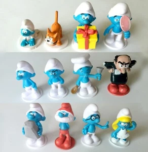 Juego de 12 figuras Pitufos Topper Cake Cupcake Toppers * VENDEDOR DE EE. UU. Juego de muñecas de juguete - Imagen 1 de 1