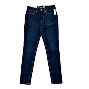 NEU Seven 7 bauchfreie High Rise Jeans Größe 10 dunkle Waschung Skinny Stretch Denim - Bild 1 von 10