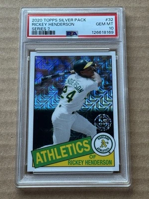 2020 Topps Silver Pack Rickey Henderson #85TC-32 PSA 10 GEM ESTADO PERFEITO! Pop baixo - Imagem 1 de 2