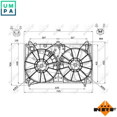 FAN ENGINE COOLING 47581 FOR 1UR-FSE/FE 4.6L 2UR-FSE 5.0L 8cyl - Image 1 of 4