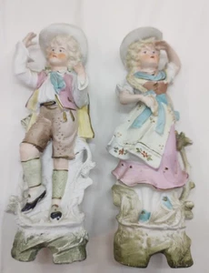 Pair German Bisque Figurines Vintage Porcelain Collectible Decorative Art - Bild 1 von 15