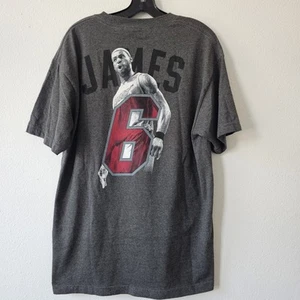 LeBron James #6 Miami Heat Majestic NBA Graphic T-Shirt Men’s Large BRON Gray - Picture 1 of 10