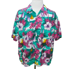 Pineapple Hawaiian Shirt Mens 3XL Short Sleeve Tropical Aloha 100% Cotton Top - Picture 1 of 4