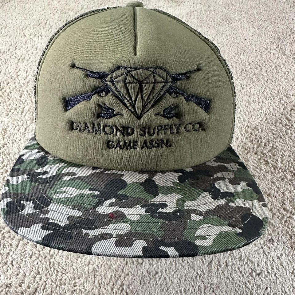 Diamond Supply Co Gorra Gorra Snap Back Para Hombre Talla Única Camuflaje Camionero Malla Juego Assn Foto 1 de 4