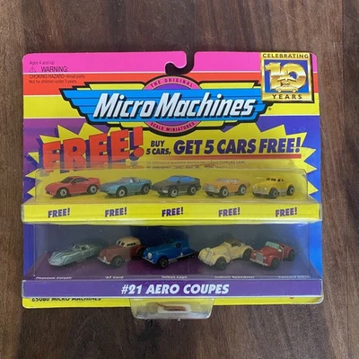 Micro Machines #21 Aero Coupes Collection w/ 5 Bonus Cars 65080 Galoob 1997 Vtg - Image 1 of 4